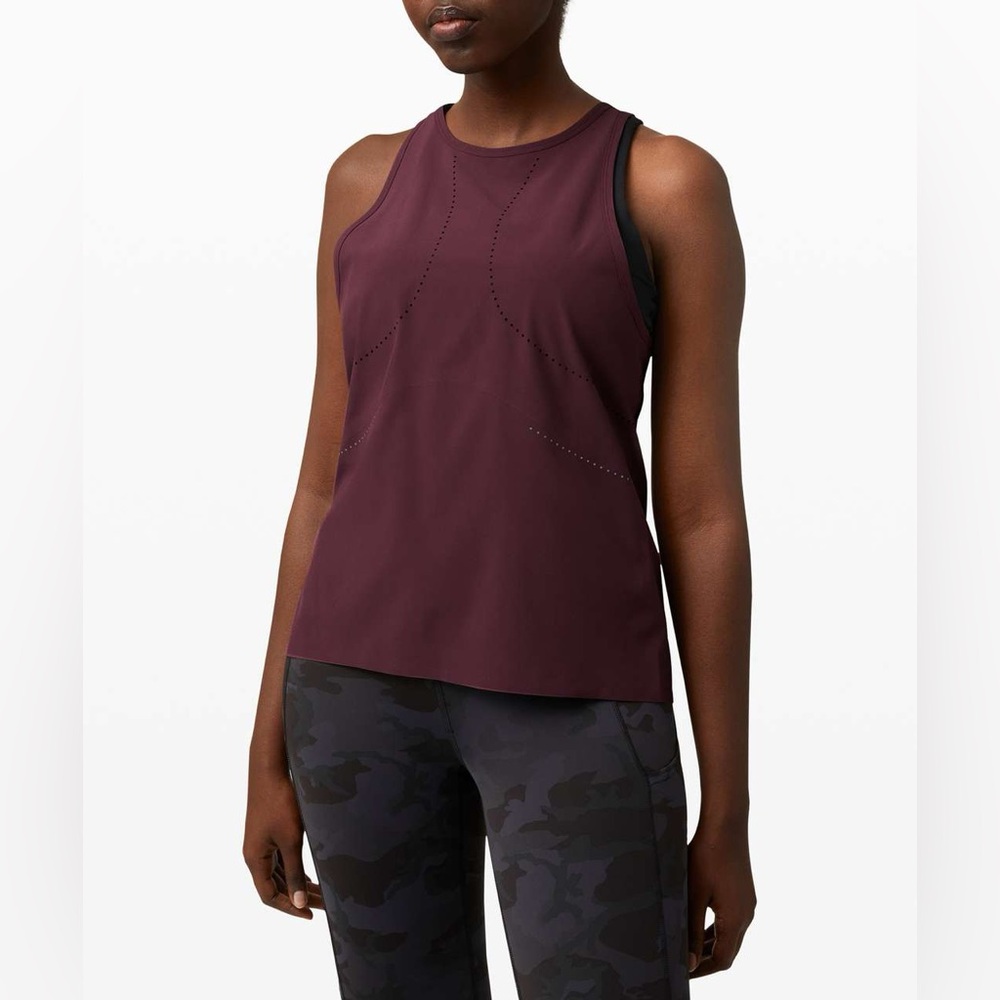 Burgundy Reflective Lululemon Tank Top